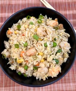 Shrimp and chicken fried rice.