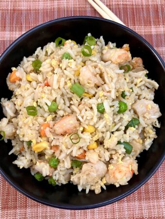 Shrimp and chicken fried rice.