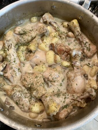 Chicken Fricassee with Gnocchi Dumplings